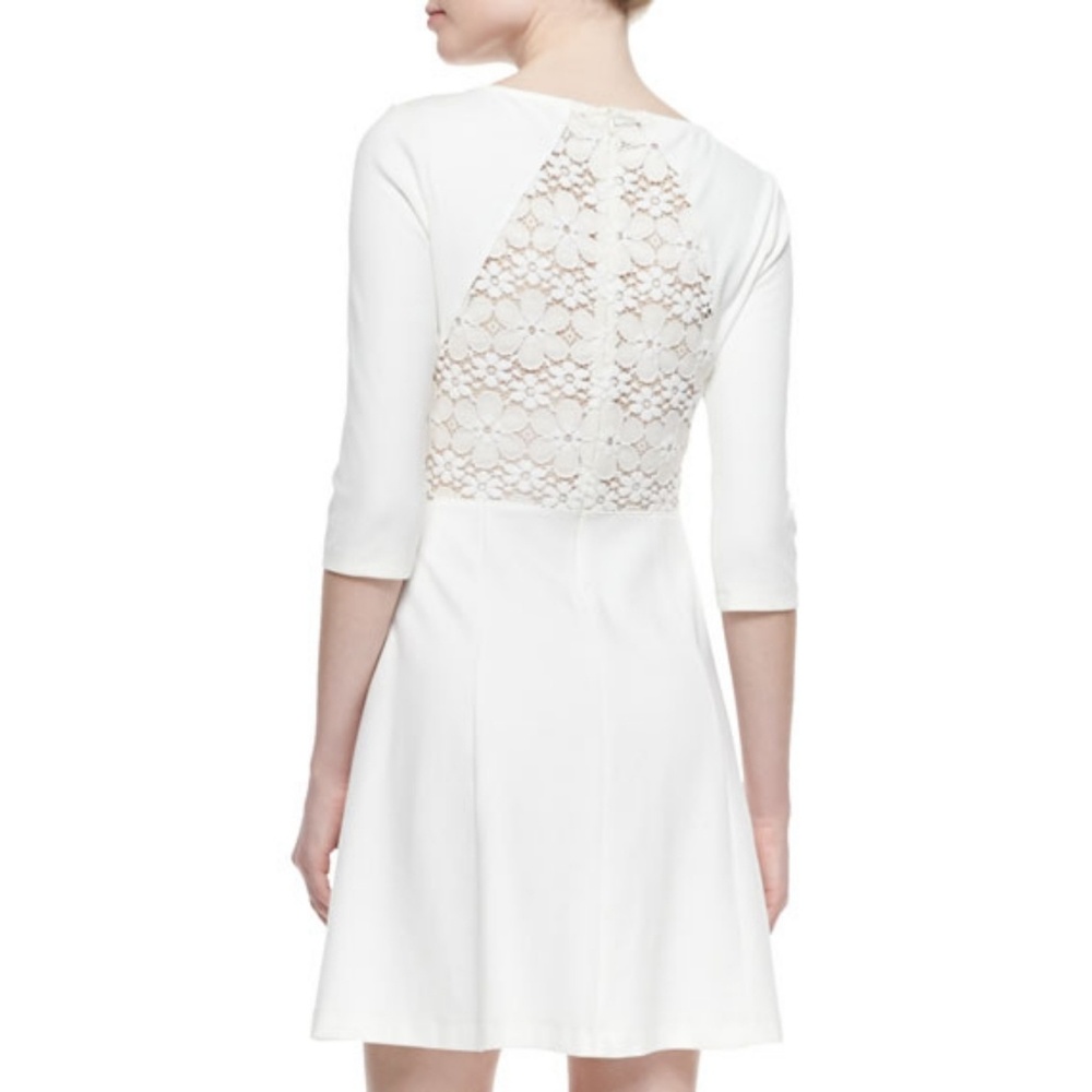 Ella Moss Lace-Back Fit-and-Flare White Mini Dress